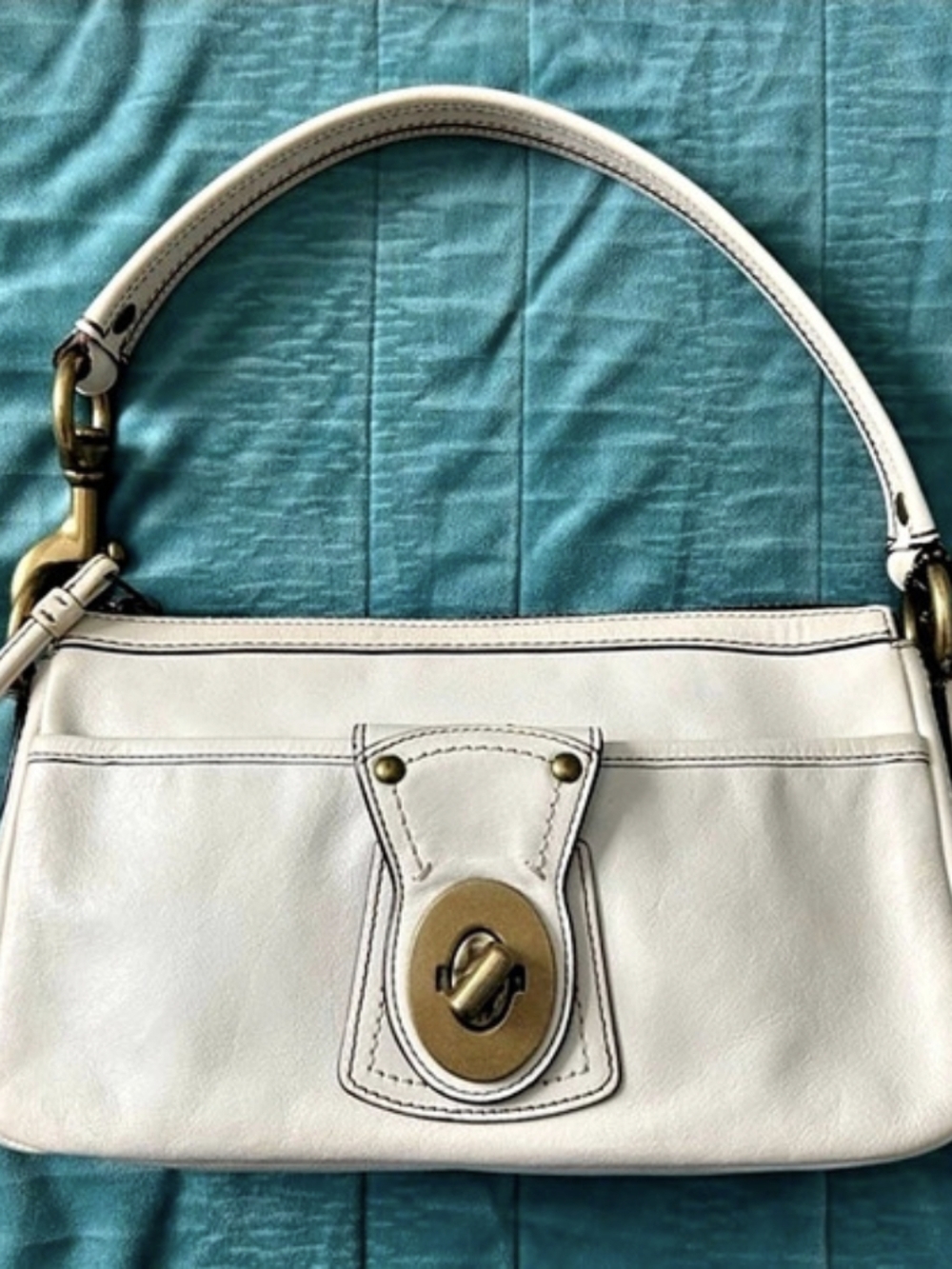 Coach Legacy 65th Anniversary Turnlock Shoulder Bag Leather, Multicolor Lining